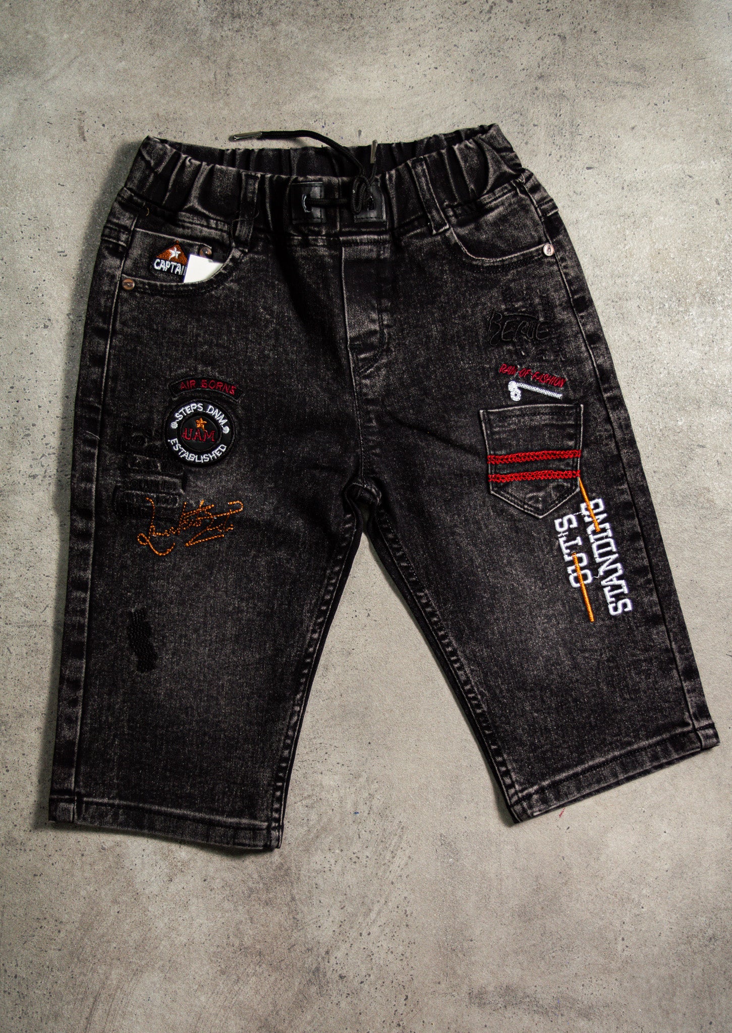 Boys Black Jeans Short